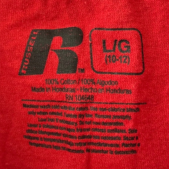 Youth University of Alabama Short Sleeve Tee. Size L (10-12). Color Crimson. - Picture 3 of 3